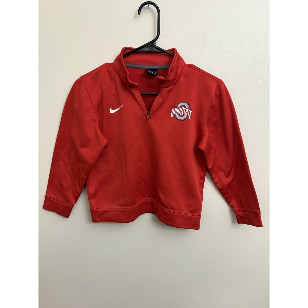 Women's Nike Dri Fit Ohio State Buckeyes Quarter Zip Pullover Jacket Crop Small